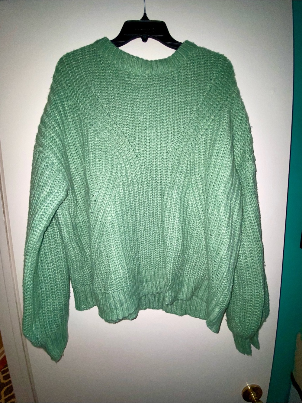 a new day Mint Green Chunky Crewneck Sweater